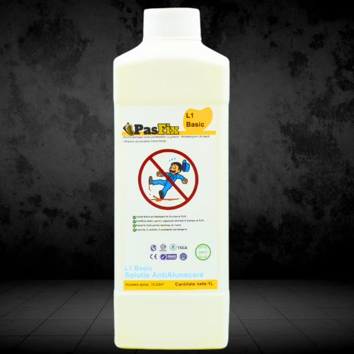 PasFix - Soluție Antialunecare PasFix L1 Basic 1L - Protecție esențială pentru băi, bucătării și suprafețe cu risc de alunecare