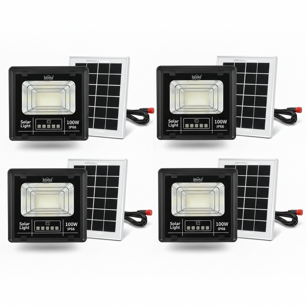 Set 4 x Proiector Solar Innova 100W , IP66 , Indicator Batarie , Telecomanda , 6500k , 3 Ani Garantie [5]