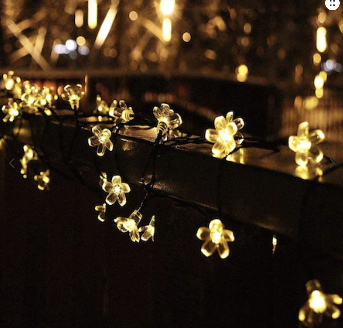 Set 2/4/8 x Instalație Solară pentru Grădină - Flori de Cireș cu 50 LED-uri, Alb Cald [4]