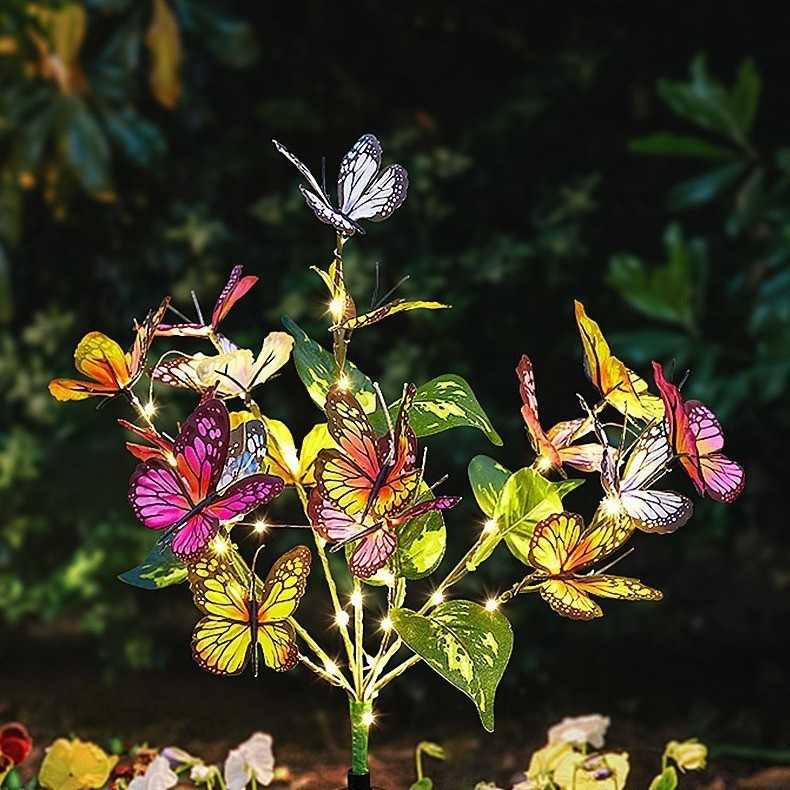 Set 2 Lampi Solare Decorative cu Fluturi M374-8, 70cm, Iluminare LED, IP66 [4]