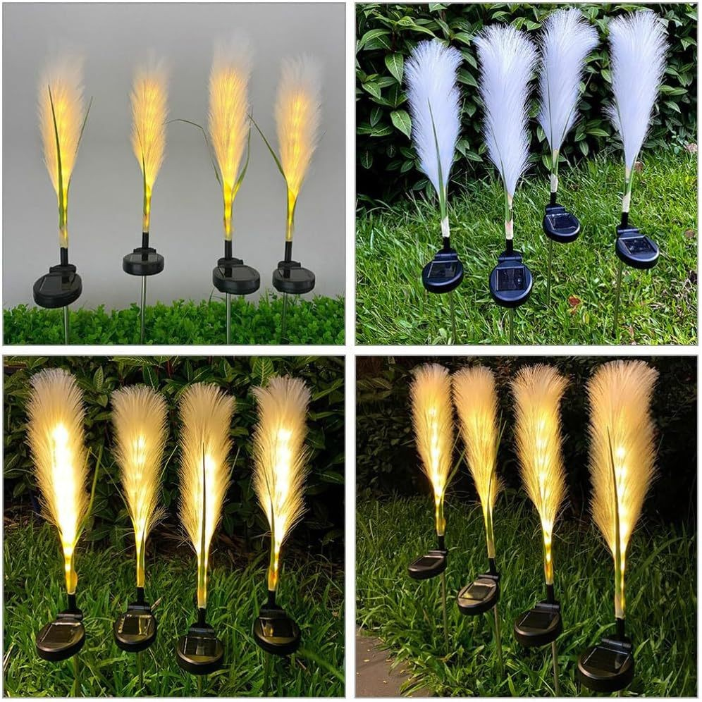 Set 2 Lampi Solare Decorative tip Iarba Pampas cu LED M374-22, 70cm, lumina calda, IP66 [5]