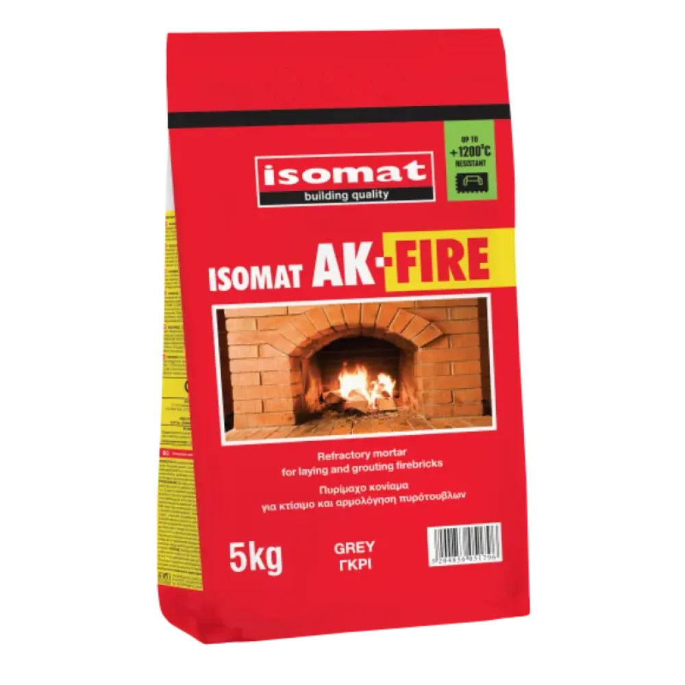 Hidroizolatii - Adeziv mortar refractar ISOMAT AK-FIRE | Rezistenta pana la 1200°C