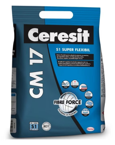 Placari ceramice - Adeziv super flexibil Ceresit CM 17 5 kg gri