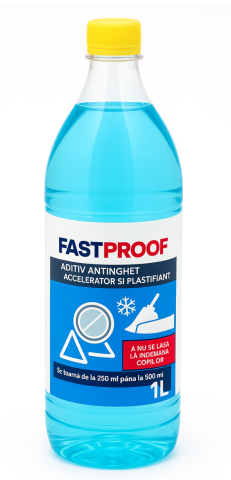 Termoizolatii - Fast Proof 1L - Aditiv Universal Anti Inghet Beton, Mortare si Adezivi