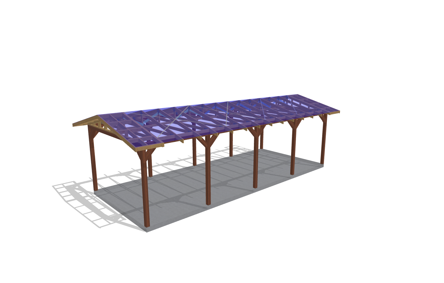 Randare 3D pergola BuildStore - vedere de sus