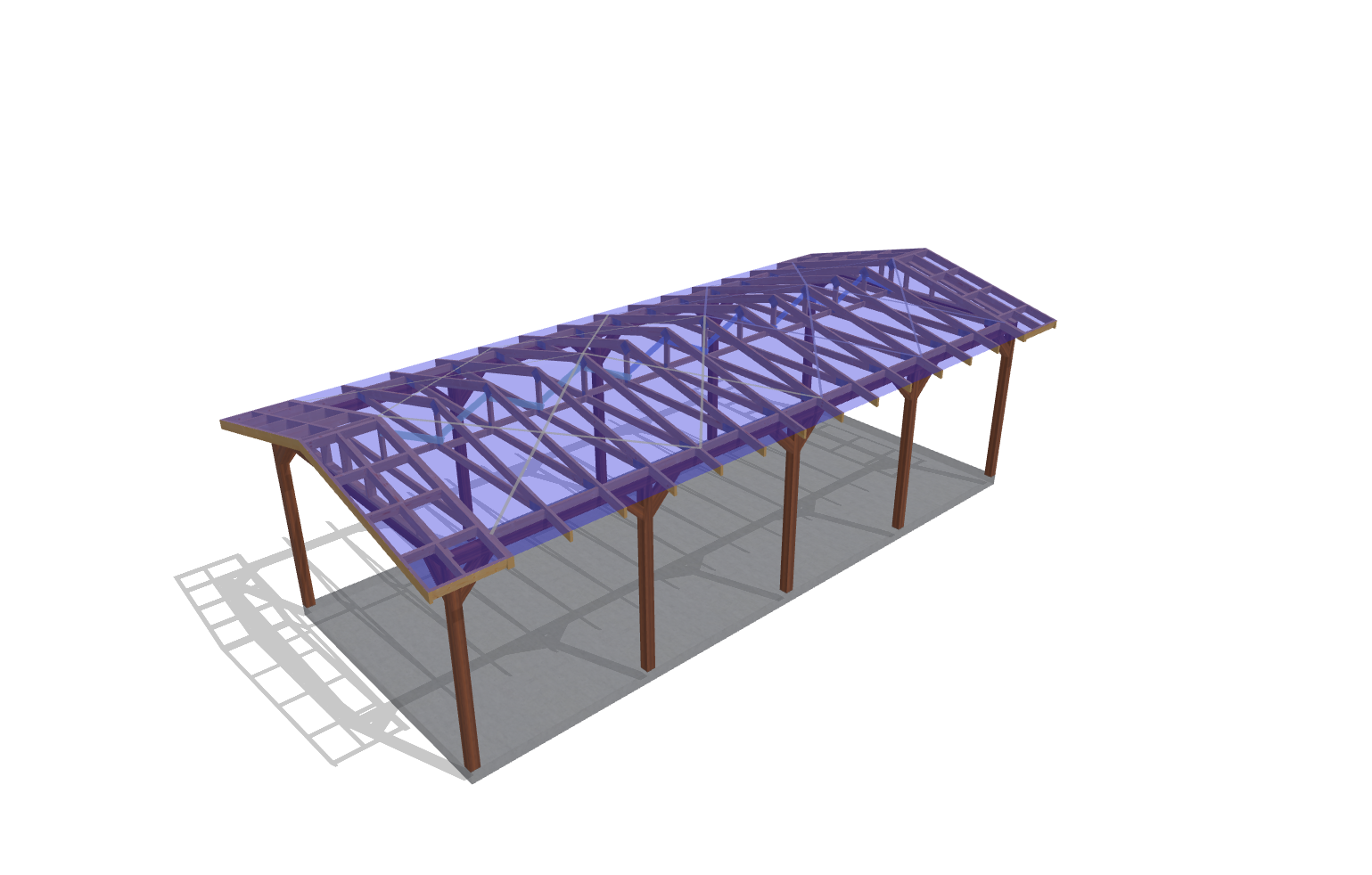 Randare 3D pergola BuildStore - vedere laterală