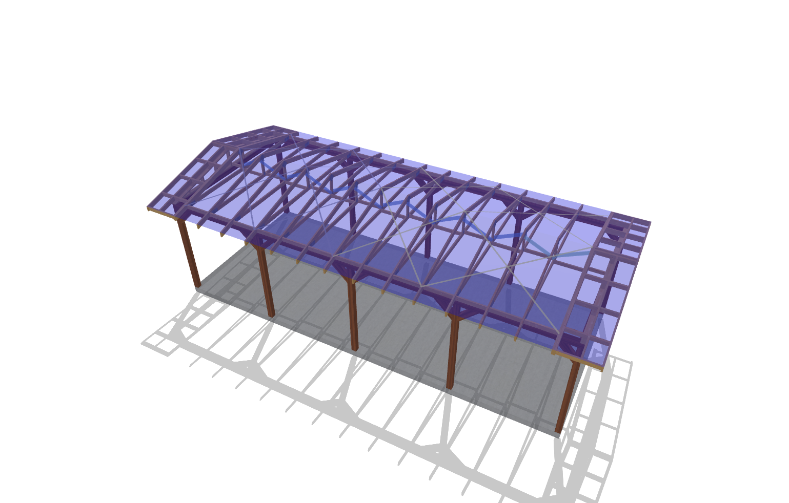Randare 3D pergola BuildStore - varianta arcuita