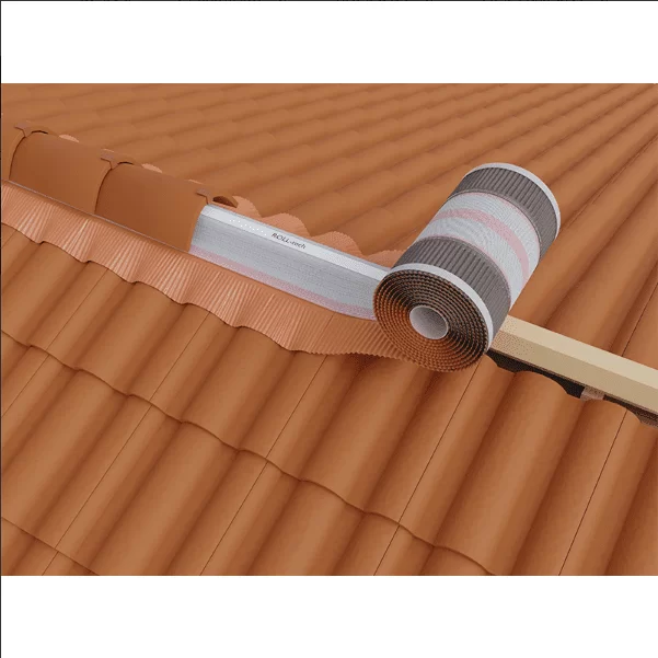 Banda Etansare Si Ventilare Coama Roll-Tech, Riwega, Maro inchis (RAL 8019), 400 mm x 5 m [2]