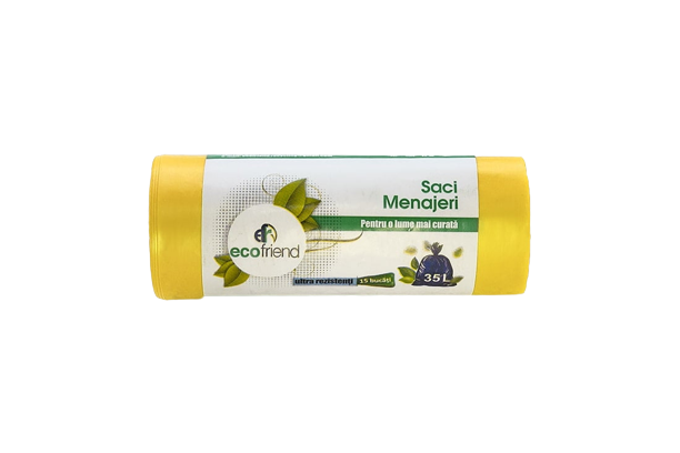 Saci Menajeri, EcoFriend, Galbeni, 35l, 15 saci/rola [1]