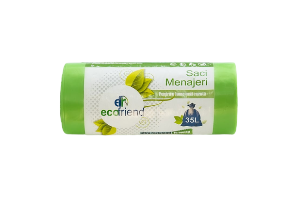 Saci Menajeri, EcoFriend, Verzi, 35l, 15 saci/rola [1]