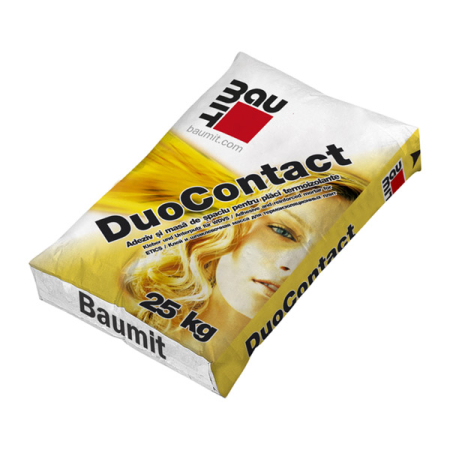 Adezivi polistiren - Adeziv si Masa De Spaclu Pentru Polistiren si Vata, Baumit, Duo Contact, 25 kg