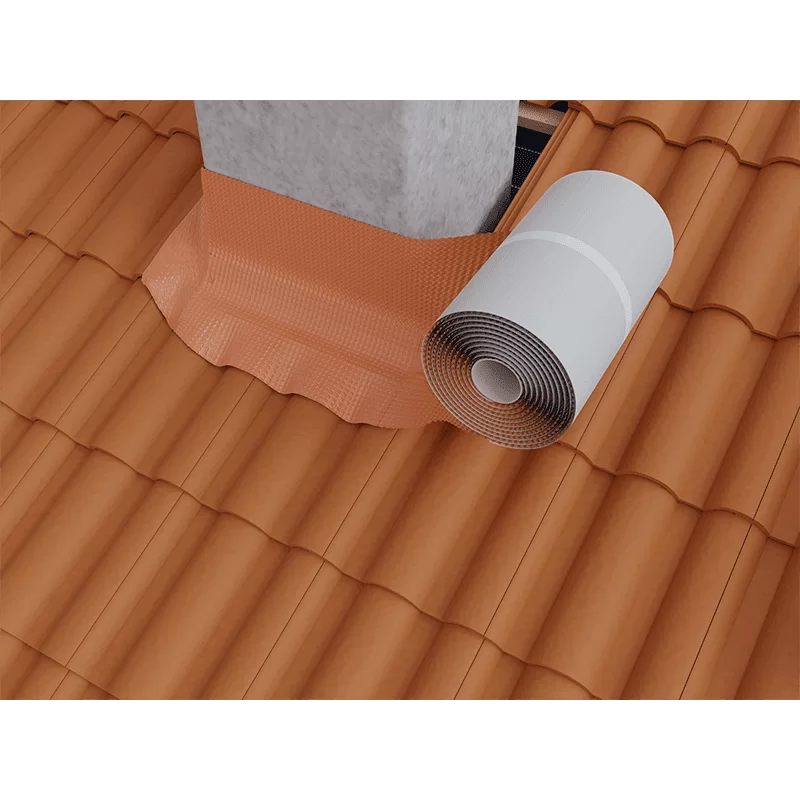 Banda Etansare Horn/Perete UniFlex, Riwega, Caramiziu (RAL 8004), 300 mm x 5 m [1]