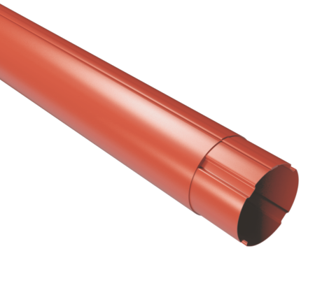 Diam. 125 mm x 90 mm - Burlan Metalic, Rufster, Caramiziu (RAL 8004), Diam. 90 mm, L = 1 m