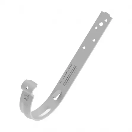 Acoperisuri - Carlig Lung Pentru Jgheab Metalic, Rufster, Alb (RAL 9002), Diam. 125 mm