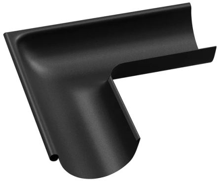 Diam. 150 mm x 100 mm - Coltar Exterior de 90 Grade Jgheab, Bilka, RAL 9005 (Negru) MAT, 150 mm
