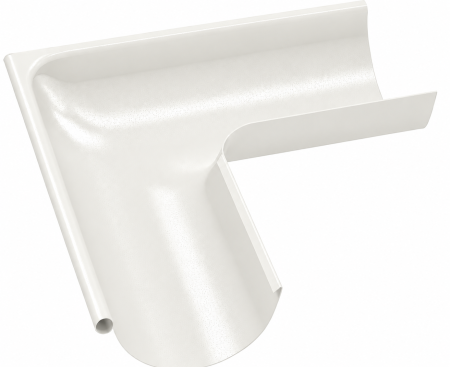 Diam. 125 mm x 90 mm - Coltar Exterior de 90 Grade Jgheab, Bilka, RAL 9010 (Alb), 125 mm
