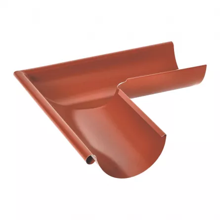 Diam. 150 mm x 90 mm - Colțar Exterior Jgheab Metalic 90°, Rufster, Caramiziu (RAL 8004), Diam. 150 mm