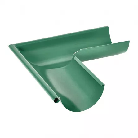Acoperisuri - Colțar Exterior Jgheab Metalic 90°, Rufster, Verde (RAL 6020), Diam. 150 mm