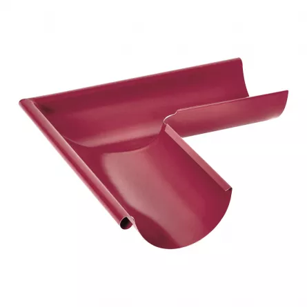 Acoperisuri - Colțar Exterior Jgheab Metalic 90°, Rufster, Visiniu (RAL 3005), Diam. 150 mm