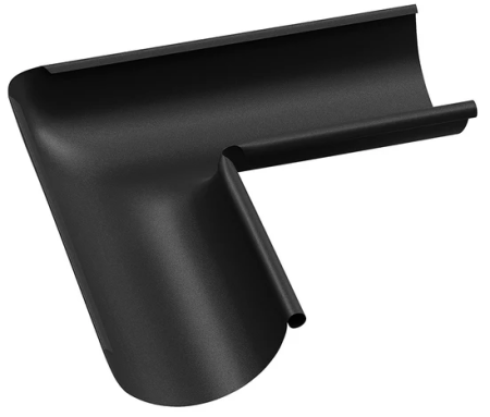Acoperisuri - Coltar Interior de 90 Grade Jgheab, Bilka, RAL 9005 (Negru) MAT, 125 mm