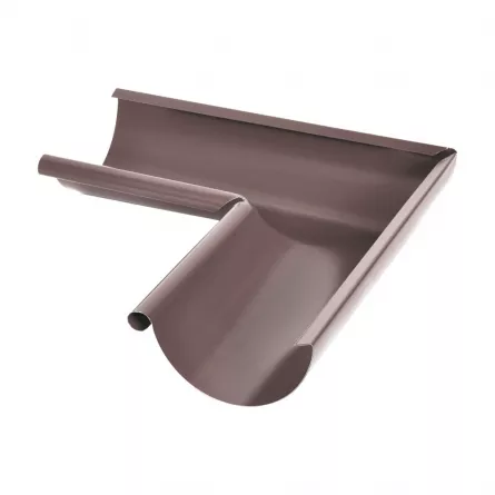 Acoperisuri - Colțar Interior Jgheab Metalic 90°, Rufster, Brun (RAL 8019), Diam. 150 mm