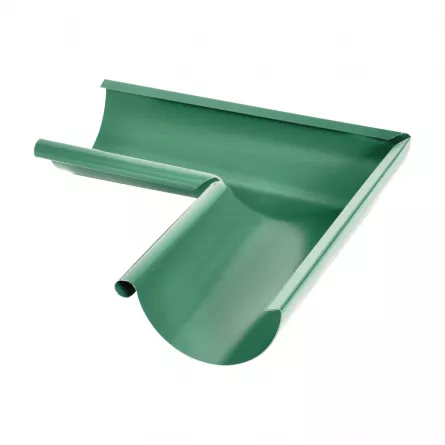 Acoperisuri - Colțar Interior Jgheab Metalic 90°, Rufster, Verde (RAL 6020), Diam. 125 mm