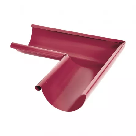 Acoperisuri - Colțar Interior Jgheab Metalic 90°, Rufster, Visiniu (RAL 3005), Diam. 150 mm