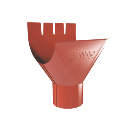 Diam. 125 mm x 90 mm - Gura Scurgere Jgheab/Burlan Metalic, Rufster, Rosu Caramiziu (RAL 8004), 125 mm x 90 mm