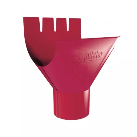 Diam. 125 mm x 90 mm - Gura Scurgere Jgheab/Burlan Metalic, Rufster, Rosu (RAL 3011), 125 mm x 90 mm