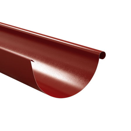 Diam. 125 mm x 90 mm - Jgheab Metalic, Bilka, RAL 3009 (Rosu Maroniu), 125 mm x 4000 mm, 0.6 mm