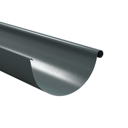 Diam. 150 mm x 100 mm - Jgheab Metalic, Bilka, RAL 7011 (Gri), 150 mm x 4000 mm, 0.6 mm