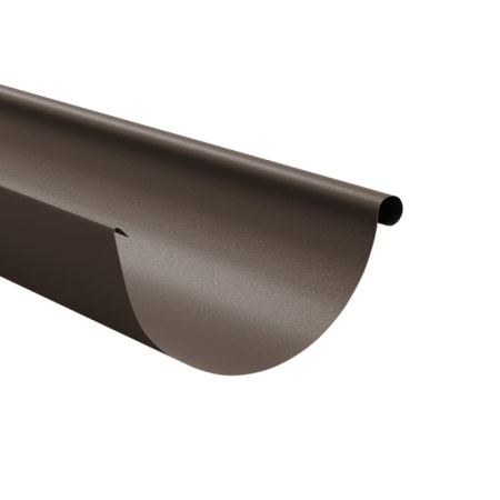 Diam. 125 mm x 90 mm - Jgheab Metalic, Bilka, RAL 8019 (Maro Inchis) MAT, 125 mm x 2000 mm, 0.6 mm
