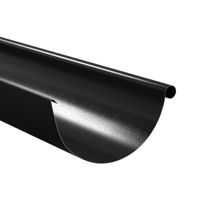 Sisteme de jgheaburi si burlane - Jgheab Metalic, Bilka, RAL 9005 (Negru), 125 mm x 4000 mm, 0.6 mm