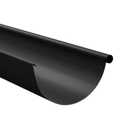 Diam. 125 mm x 90 mm - Jgheab Metalic, Bilka, RAL 9005 (Negru) MAT, 125 mm x 4000 mm, 0.6 mm