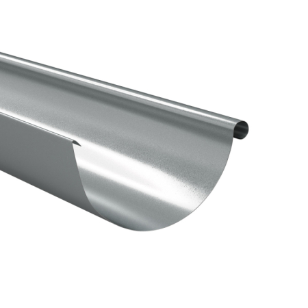Diam. 125 mm x 90 mm - Jgheab Metalic, Bilka, RAL 9006 (Argintiu), 125 mm x 3000 mm, 0.6 mm