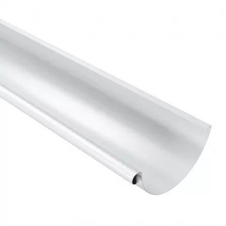 Diam. 150 mm x 100 mm - Jgheab Metalic, Rufster, Alb (RAL 9002), Diam. 150 mm, L = 2 m