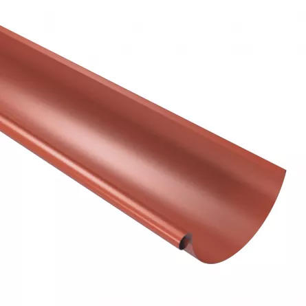 Diam. 125 mm x 90 mm - Jgheab Metalic, Rufster, Cărămiziu (RAL 8004), Diam. 125 mm, L = 4 m