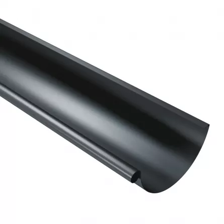 Diam. 125 mm x 90 mm - Jgheab Metalic, Rufster, Negru (RAL 9005), Diam. 125 mm, L = 4 m