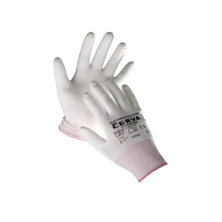 Echipamente protectie - Mănuși Cu Pelicula Din Poliuretan, Cerva, Bunting Evolution, Alb, Marime 6 XS