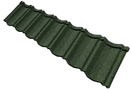 Acoperisuri tigla cu roca vulcanica - Panou Tigla Metalica Cu Roca Vulcanica, Novatik Natura, Classic, Antic Jad, 370 x 1340 x 0.45 mm