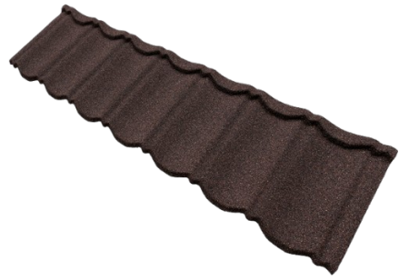 Acoperisuri tigla cu roca vulcanica - Panou Tigla Metalica Cu Roca Vulcanica, Novatik Natura, Classic, Brown Earth, 370 x 1340 x 0.45 mm