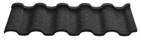 Acoperisuri tigla cu roca vulcanica - Panou Țiglă Metalică cu Rocă Vulcanică – Novatik Natura, Roman, Dark Moon, 370 x 1320 x 0,45 mm