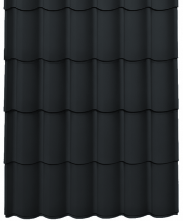 Acoperisuri tigla metalica - Panou Țiglă Metalică Novatik Practik Active - Gri Antracit (RAL 7016) Mat, 0.50 mm, 1505 × 1200 mm, 1.806 mp