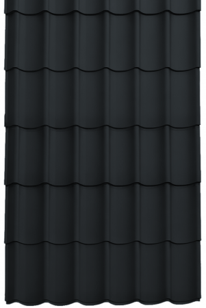 Acoperisuri tigla metalica - Panou Țiglă Metalică Novatik Practik Active - Gri Antracit (RAL 7016) Mat, 0.50 mm, 1855 × 1200 mm, 2.226 mp