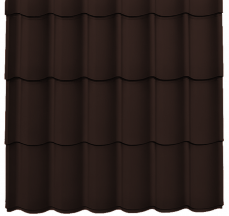 Tipuri de acoperis - Panou Țiglă Metalică Novatik Practik Active - Maro Ciocolatiu (RAL 8017) Mat, 0.50 mm, 1155 × 1200 mm, 1.386 mp