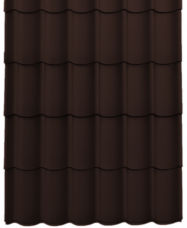 Tipuri de acoperis - Panou Țiglă Metalică Novatik Practik Active - Maro Ciocolatiu (RAL 8017) Mat, 0.50 mm, 1505 × 1200 mm, 1.806 mp