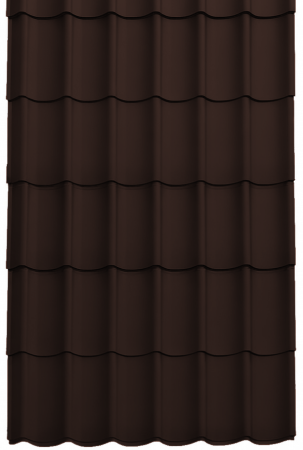 Tipuri de acoperis - Panou Țiglă Metalică Novatik Practik Active - Maro Ciocolatiu (RAL 8017) Mat, 0.50 mm, 1855 × 1200 mm, 2.226 mp