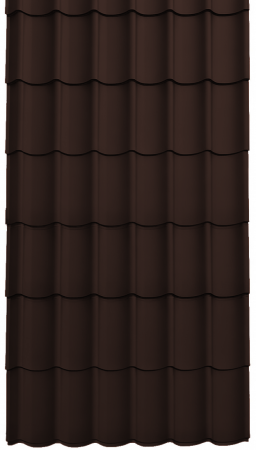 Tipuri de acoperis - Panou Țiglă Metalică Novatik Practik Active - Maro Ciocolatiu (RAL 8017) Mat, 0.50 mm, 2205 × 1200 mm, 2.646 mp