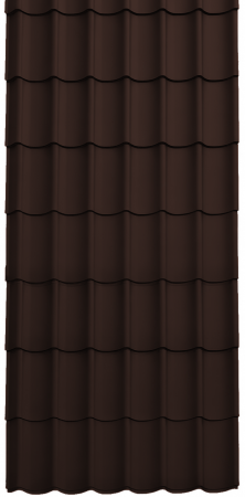 Tipuri de acoperis - Panou Țiglă Metalică Novatik Practik Active - Maro Ciocolatiu (RAL 8017) Mat, 0.50 mm, 2555 × 1200 mm, 3.066 mp