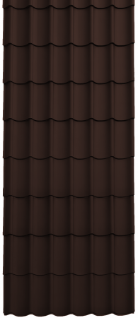 Tipuri de acoperis - Panou Țiglă Metalică Novatik Practik Active - Maro Ciocolatiu (RAL 8017) Mat, 0.50 mm, 2905 × 1200 mm, 3.486 mp